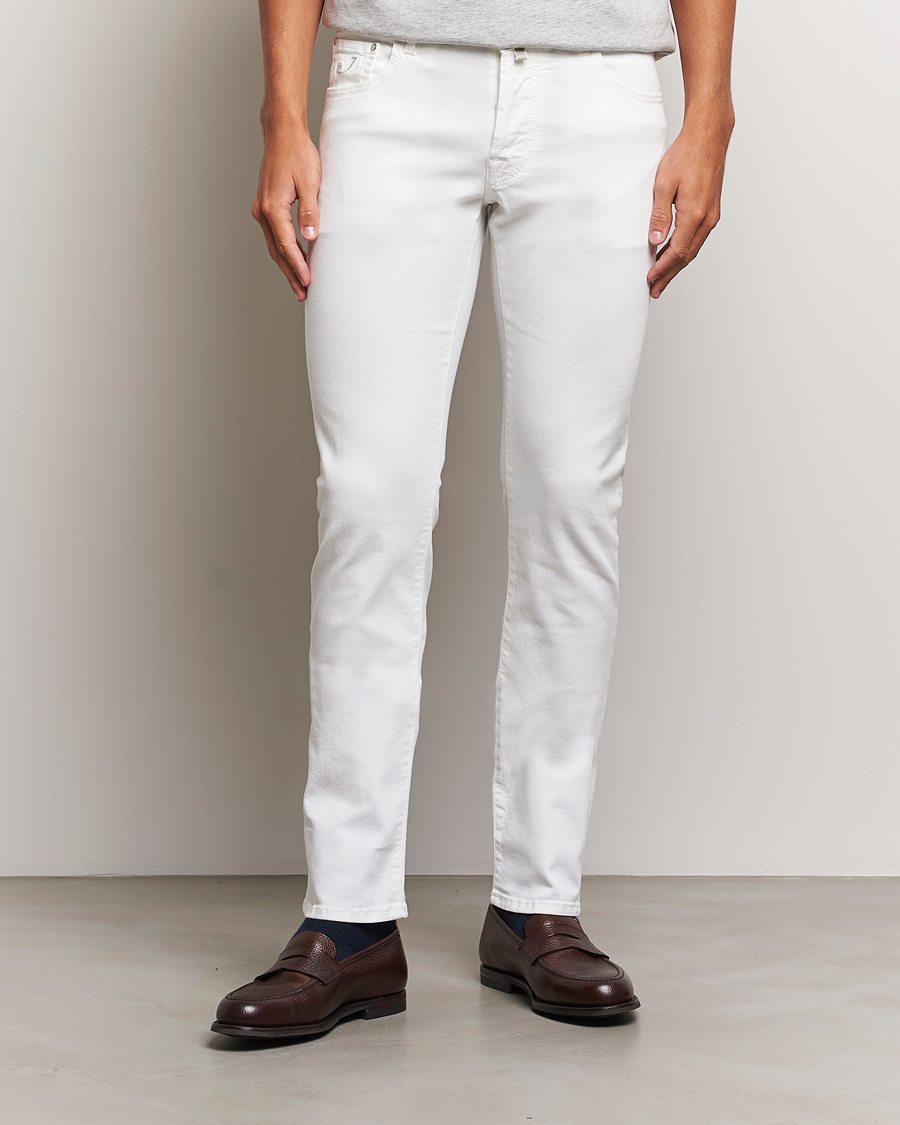 Homme |  | Jacob Cohën | Nick Slim Fit Streatch Jeans White