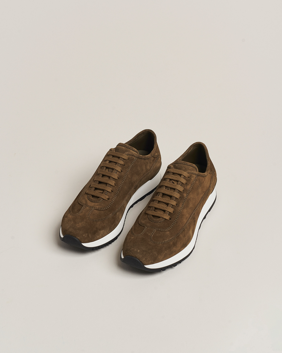 Homme |  | John Lobb | Foundry Running Sneakers Olive Suede