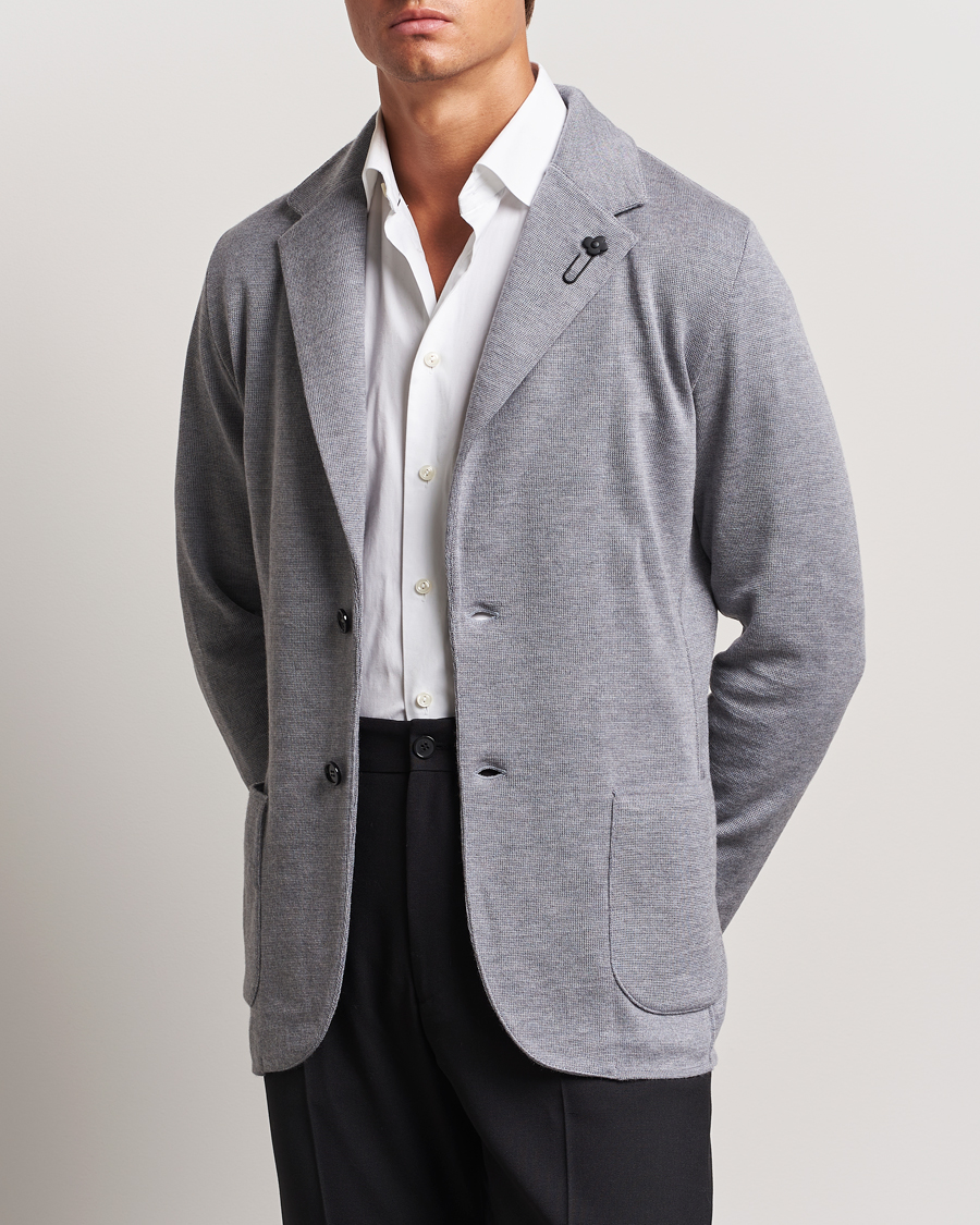 Homme | Vêtements | Lardini | Knitted Wool Blazer Grey