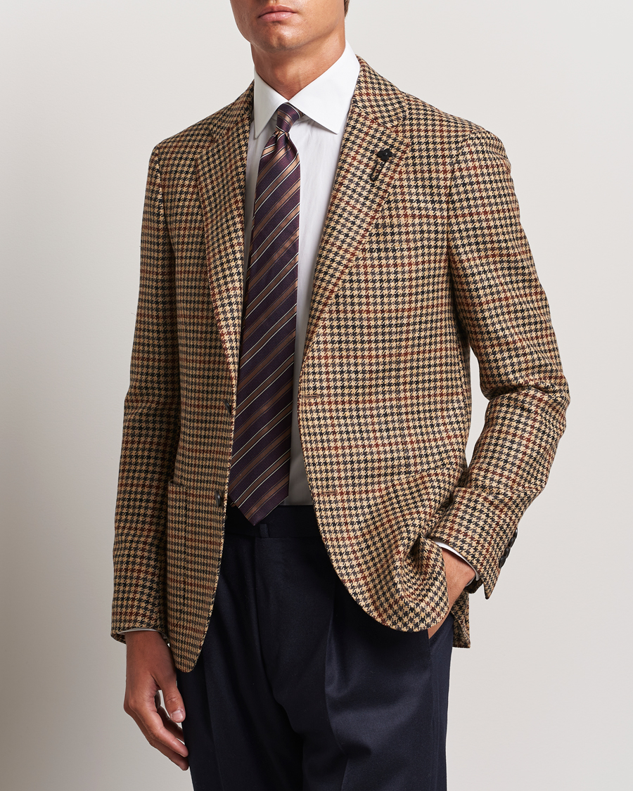 Homme | Nouveautés | Lardini | Checked Wool/Cashmere Blazer Beige/Brown