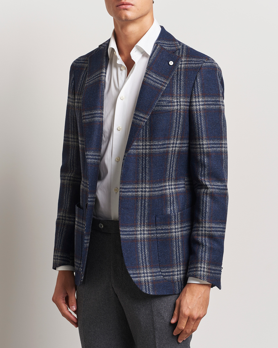 Homme |  | L.B.M. 1911 | Jack Regular Checked Wool Blazer Navy