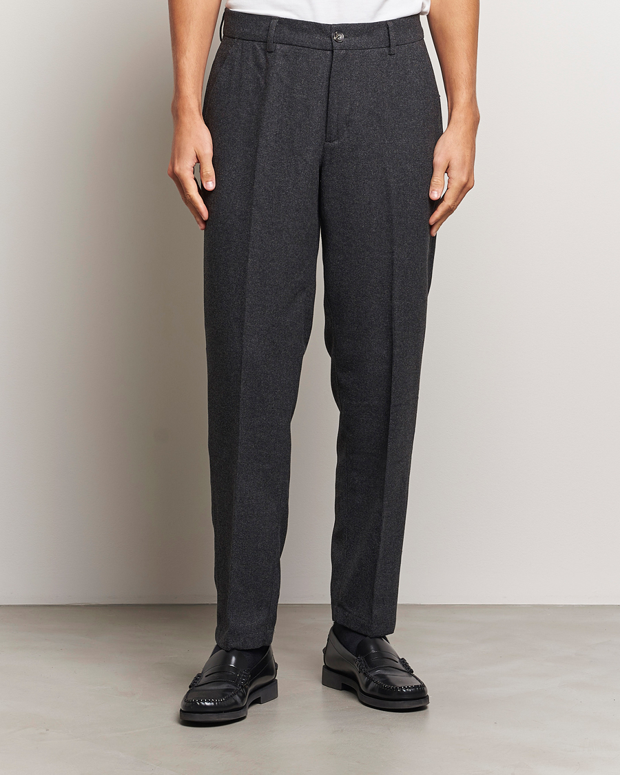 Homme |  | LES DEUX | Como Reg Wool Pants Charcoal Melange