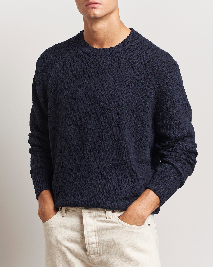 Homme |  | LES DEUX | Errol Cotton Roundneck Dark Navy