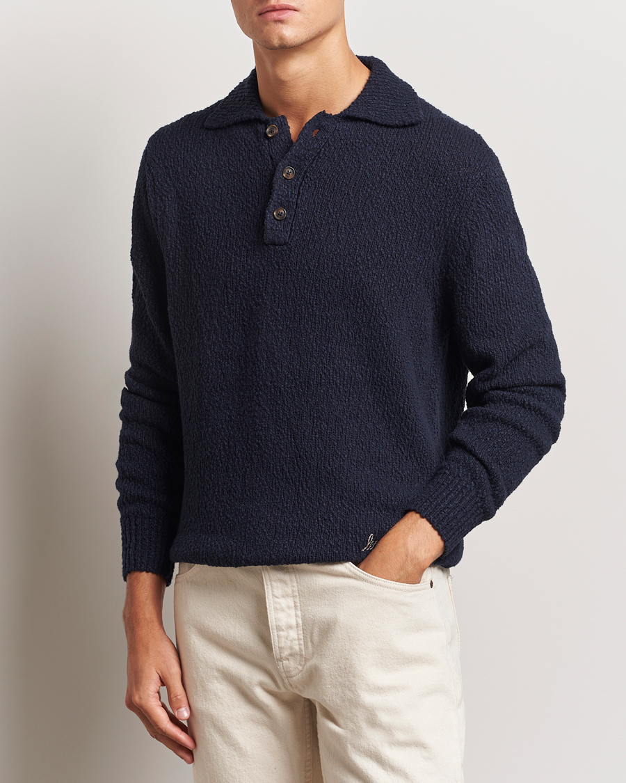 Homme |  | LES DEUX | Errol Cotton Rugby Knit Dark Navy