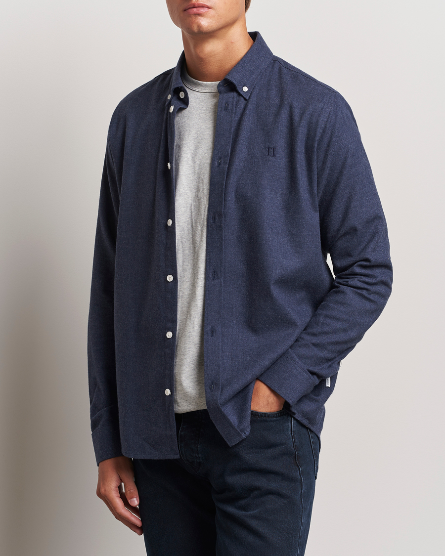 Homme |  | LES DEUX | Dessert Reg Shirt Dark Navy Melange