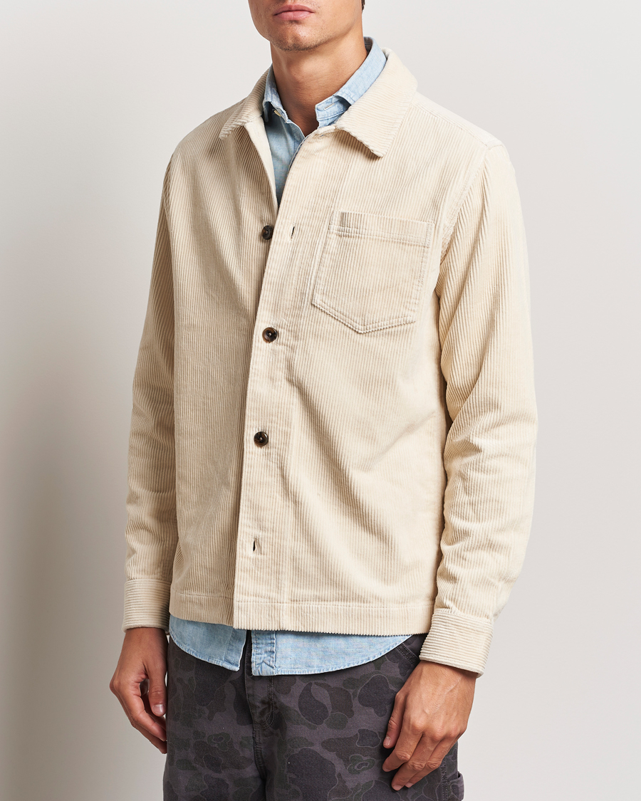 Homme |  | LES DEUX | Layton Corduroy Overshirt Ivory