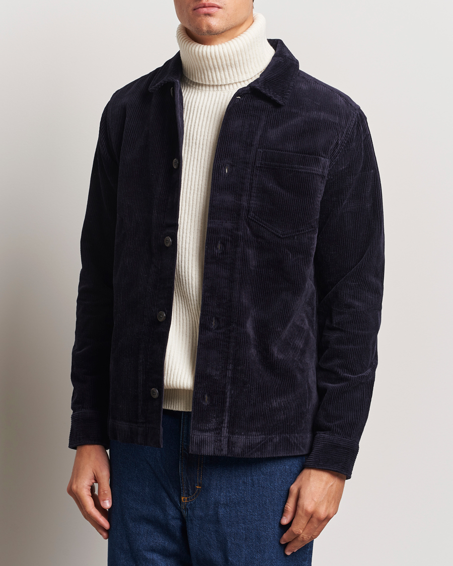 Homme |  | LES DEUX | Layton Corduroy Overshirt Dark Navy