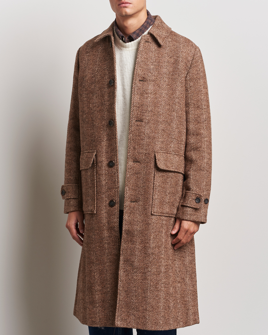 Homme |  | LES DEUX | Maximilian Herringbone Coat Coffe Brown