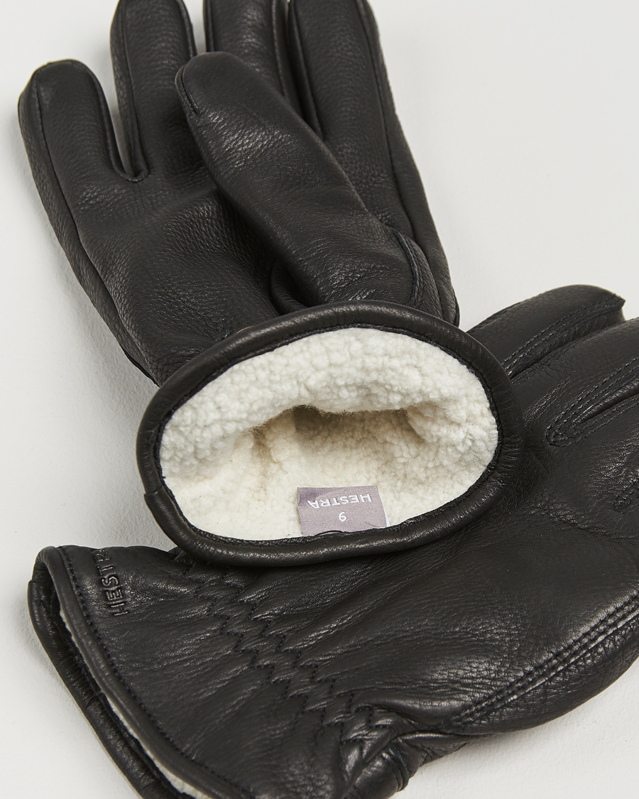 Homme |  | Hestra | Burensvik Deerskin Wool Pile Glove Black