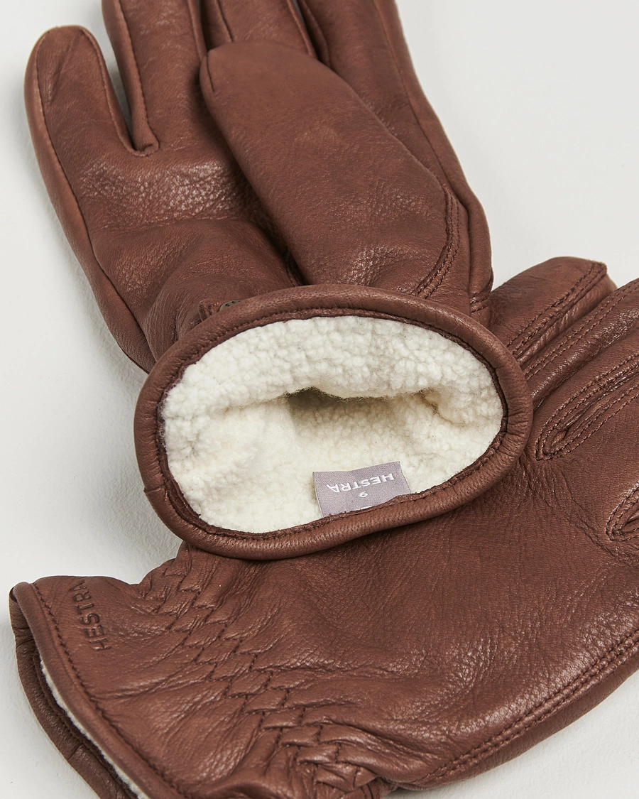 Homme |  | Hestra | Burensvik Deerskin Wool Pile Glove Cork