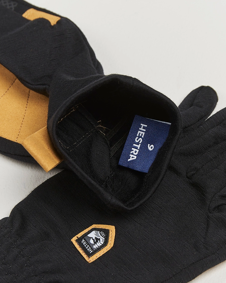 Homme |  | Hestra | Merino Windwool Liner Glove Black