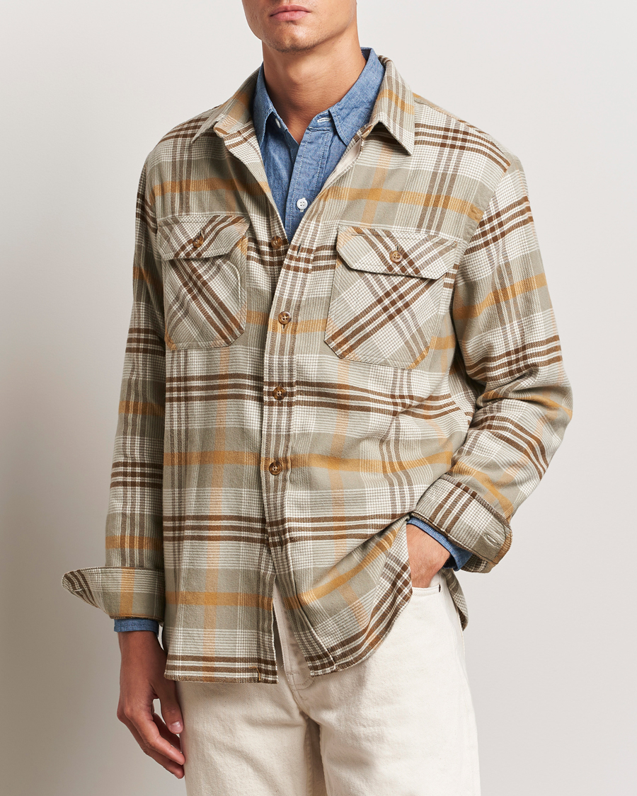 Homme |  | Pendleton | Burnside Flannel Shirt Tan Plaid