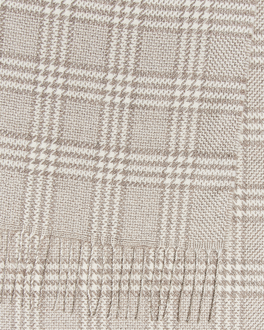 Homme |  | Piacenza Cashmere | Cashmere/Silk Houndstooth Scarf Light Beige