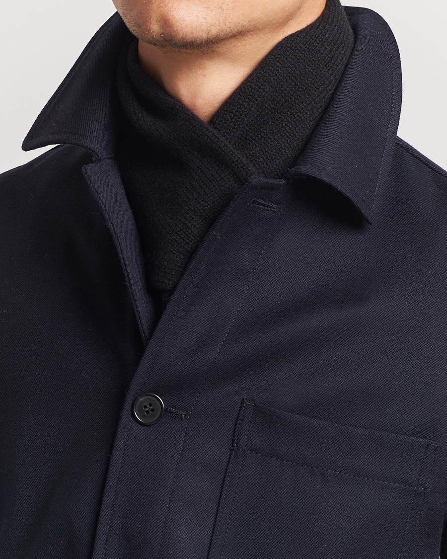 Homme |  | Piacenza Cashmere | Short Loop Cashmere Scarf Black