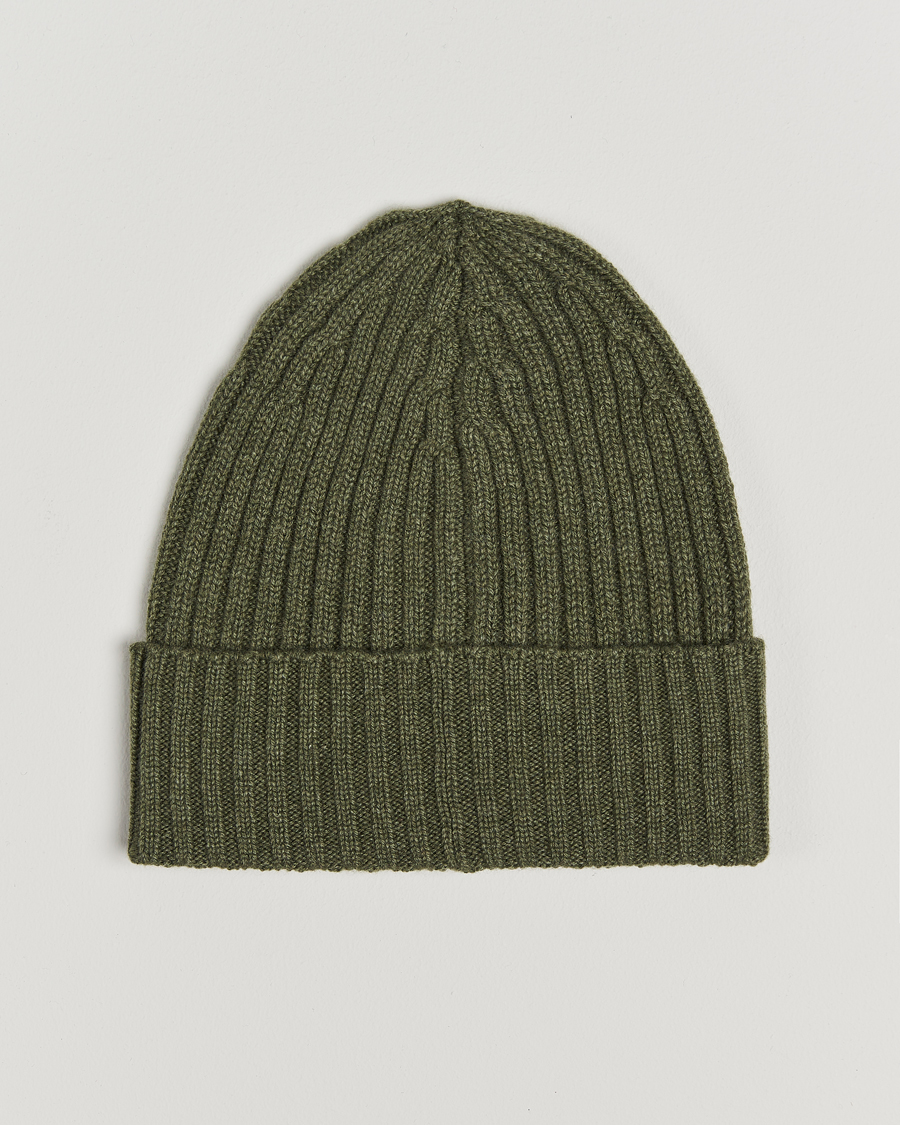 Homme |  | Piacenza Cashmere | Ribbed Cashmere Beanie Olive