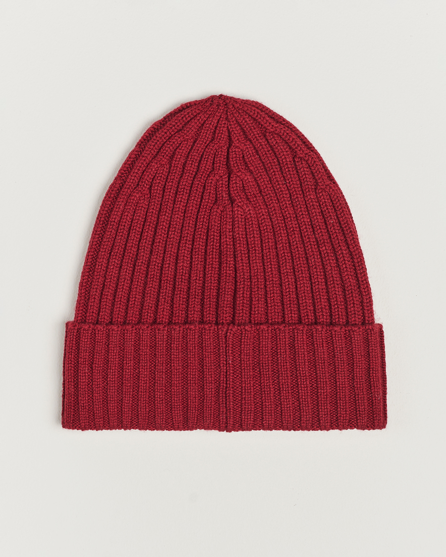 Homme |  | Piacenza Cashmere | Ribbed Cashmere Beanie Burgundy
