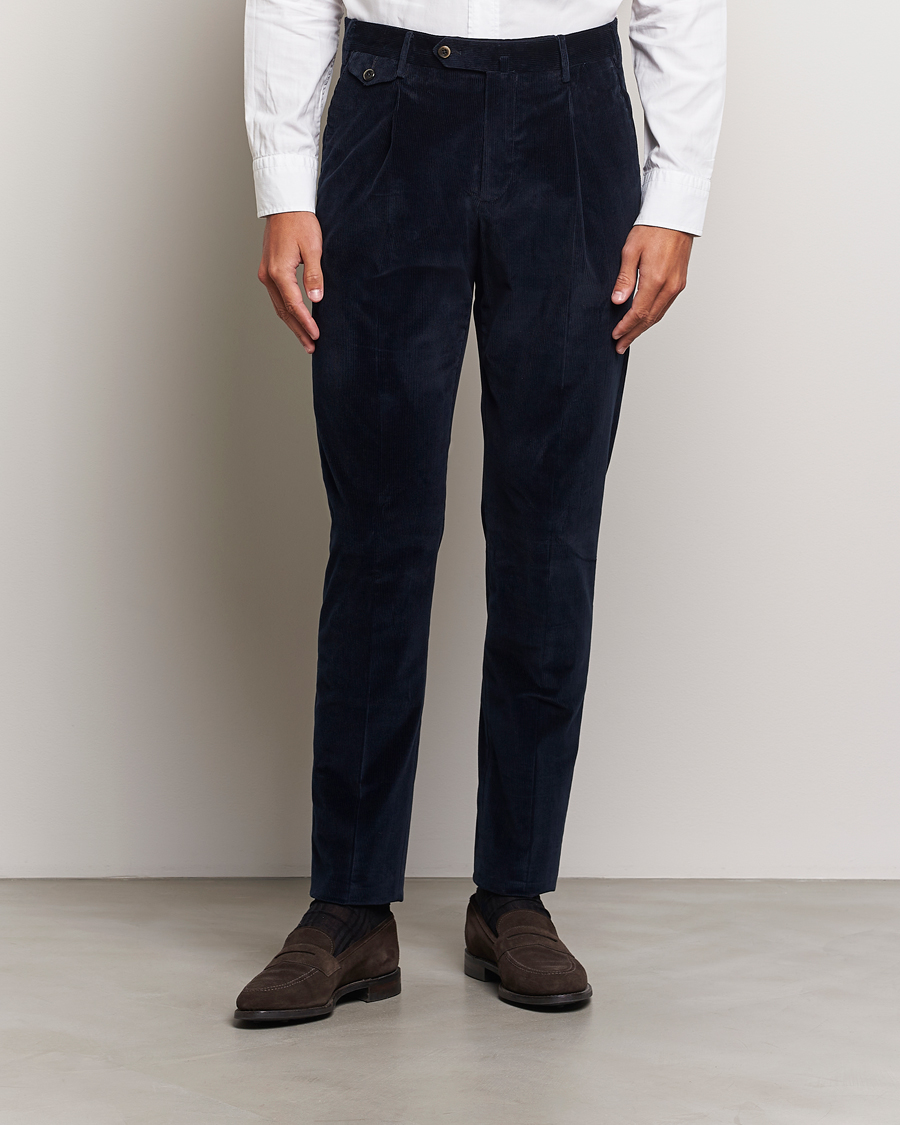 Homme |  | PT01 | Slim Fit Corduroy Trousers Navy