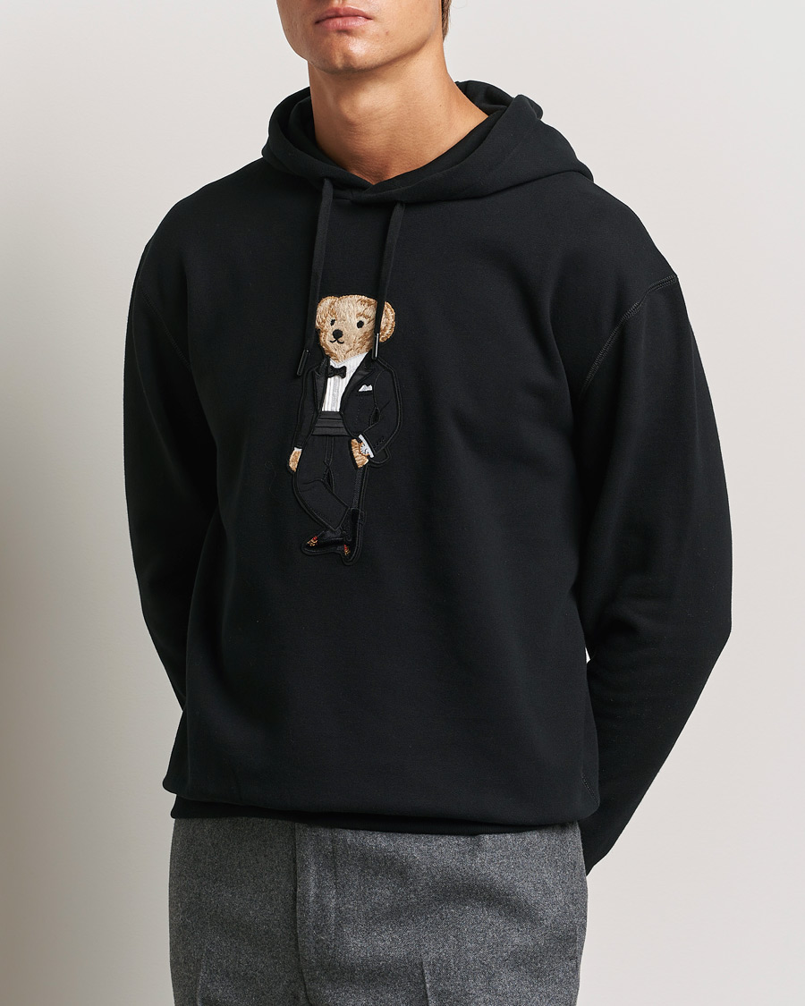 Homme |  | Ralph Lauren Purple Label | Luxury Fleece Bear Hoodie Black