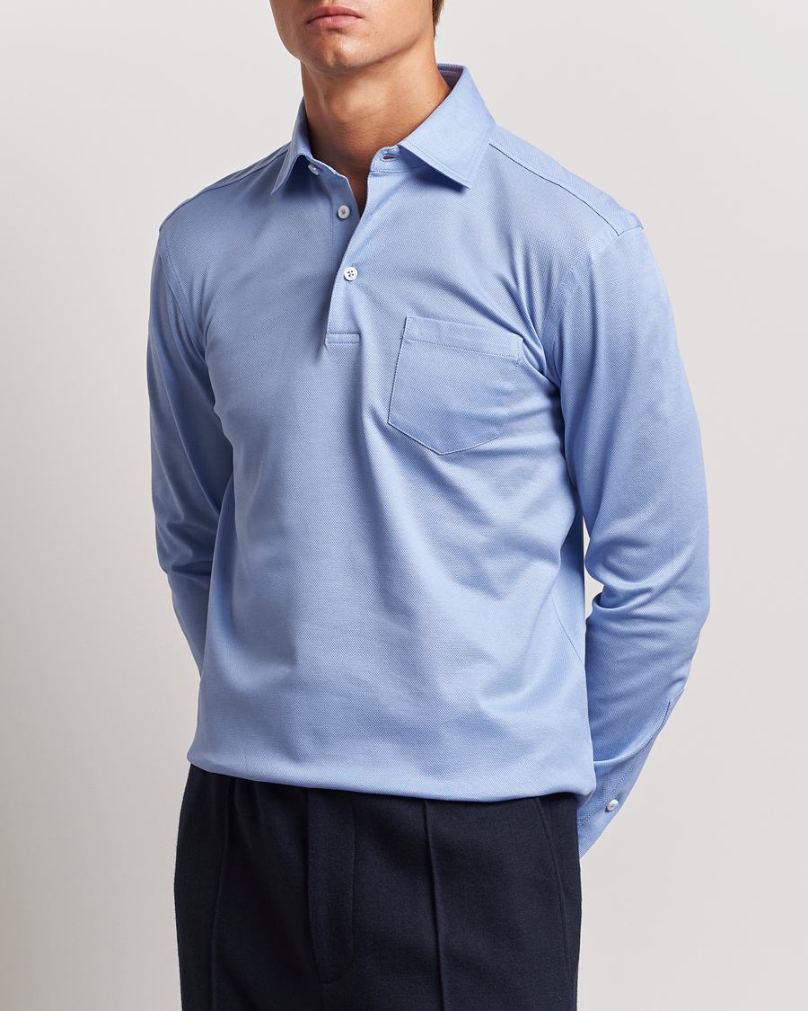 Homme |  | Ralph Lauren Purple Label | Long Sleeve Polo Light Blue