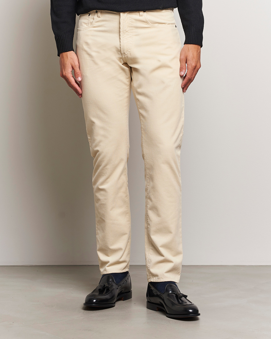 Homme |  | Ralph Lauren Purple Label | Slim Fit 5-Pocket Corduroy Pants Cream