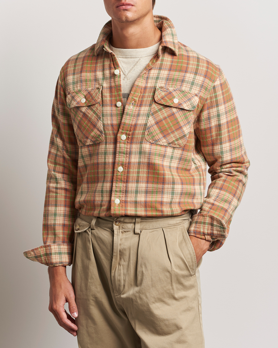 Homme |  | RRL | Matlock Plaid Shirt Orange Multi