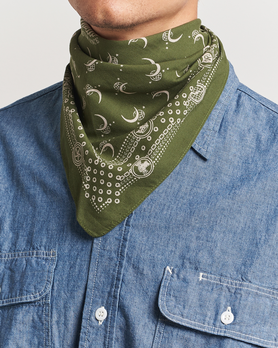 Homme |  | RRL | Flight Bandana Olive/Cream