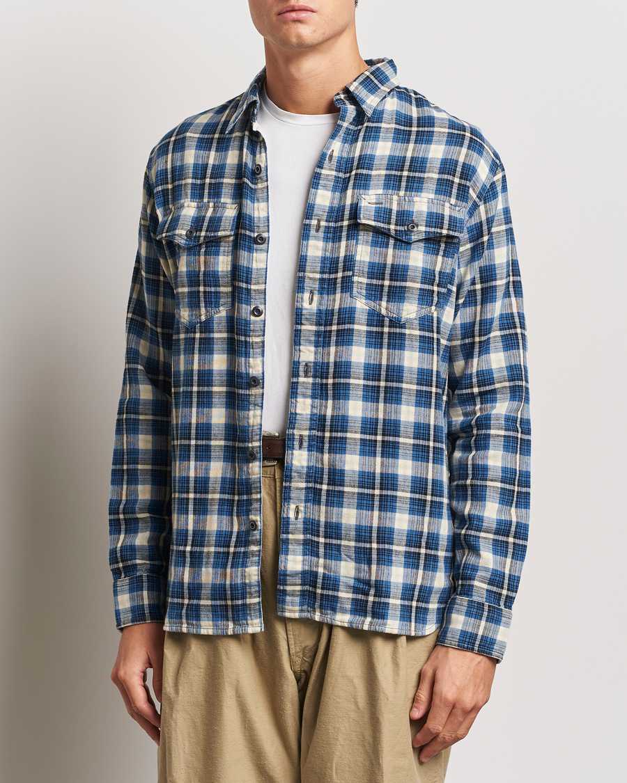 Homme |  | RRL | Herc Flannel Shirt Blue Check