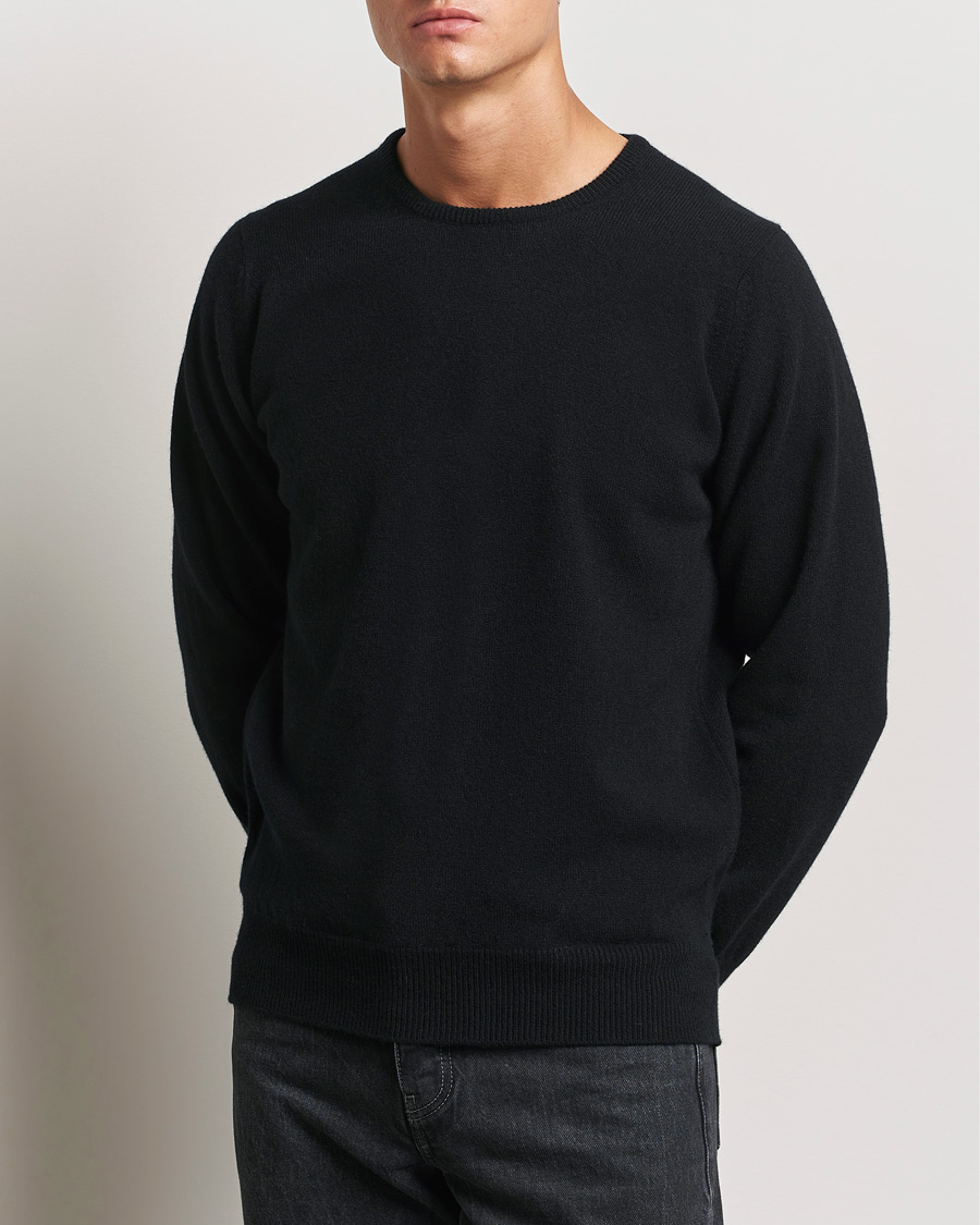 Homme | Pulls À Col Rond | William Lockie | Rob Lambswool Crewneck Black