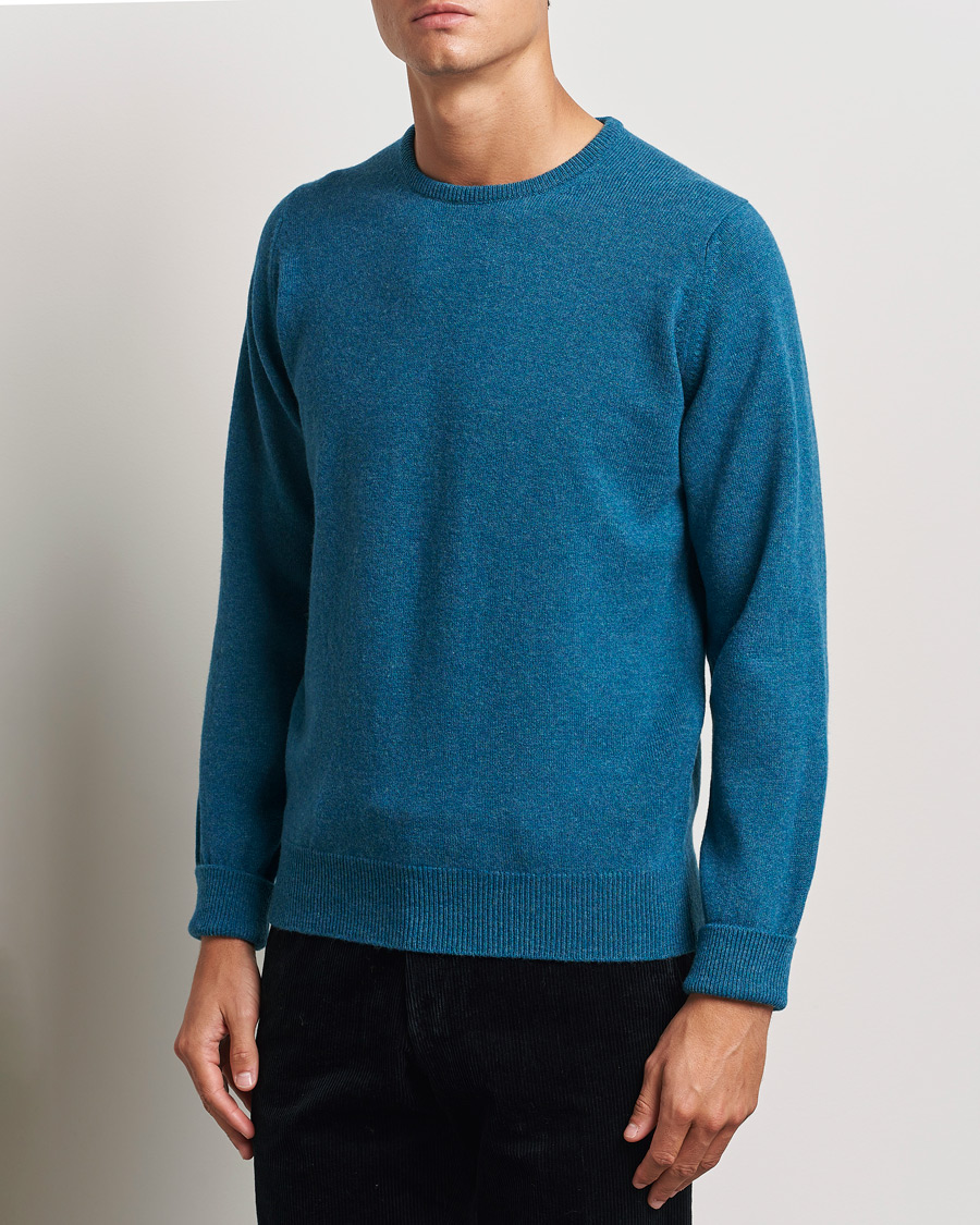 Homme | Pulls Et Tricots | William Lockie | Rob Lambswool Crewneck Mallard