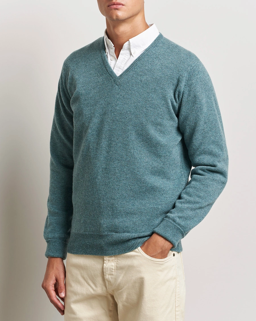 Homme | William Lockie | William Lockie | Rob Lambswool V-Neck Caspian