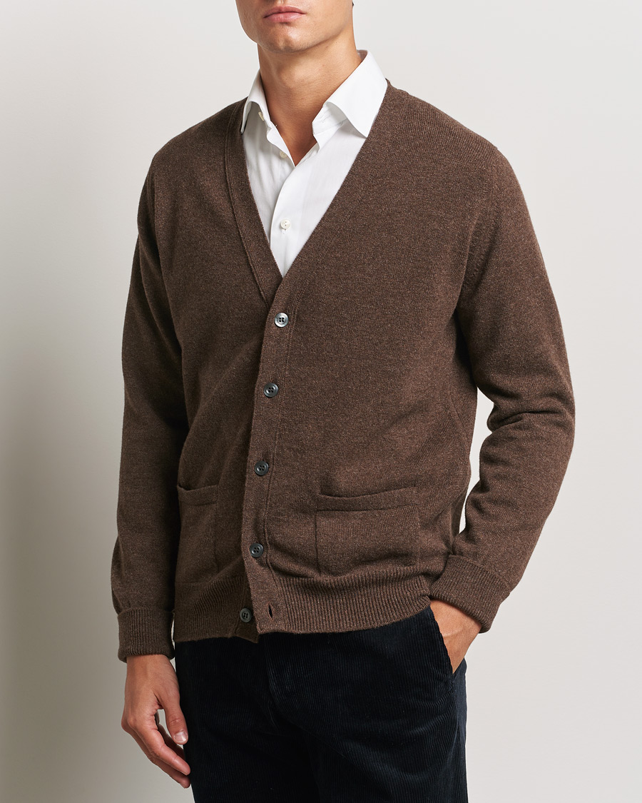 Homme | William Lockie | William Lockie | Rob Lambswool Cardigan Mocha