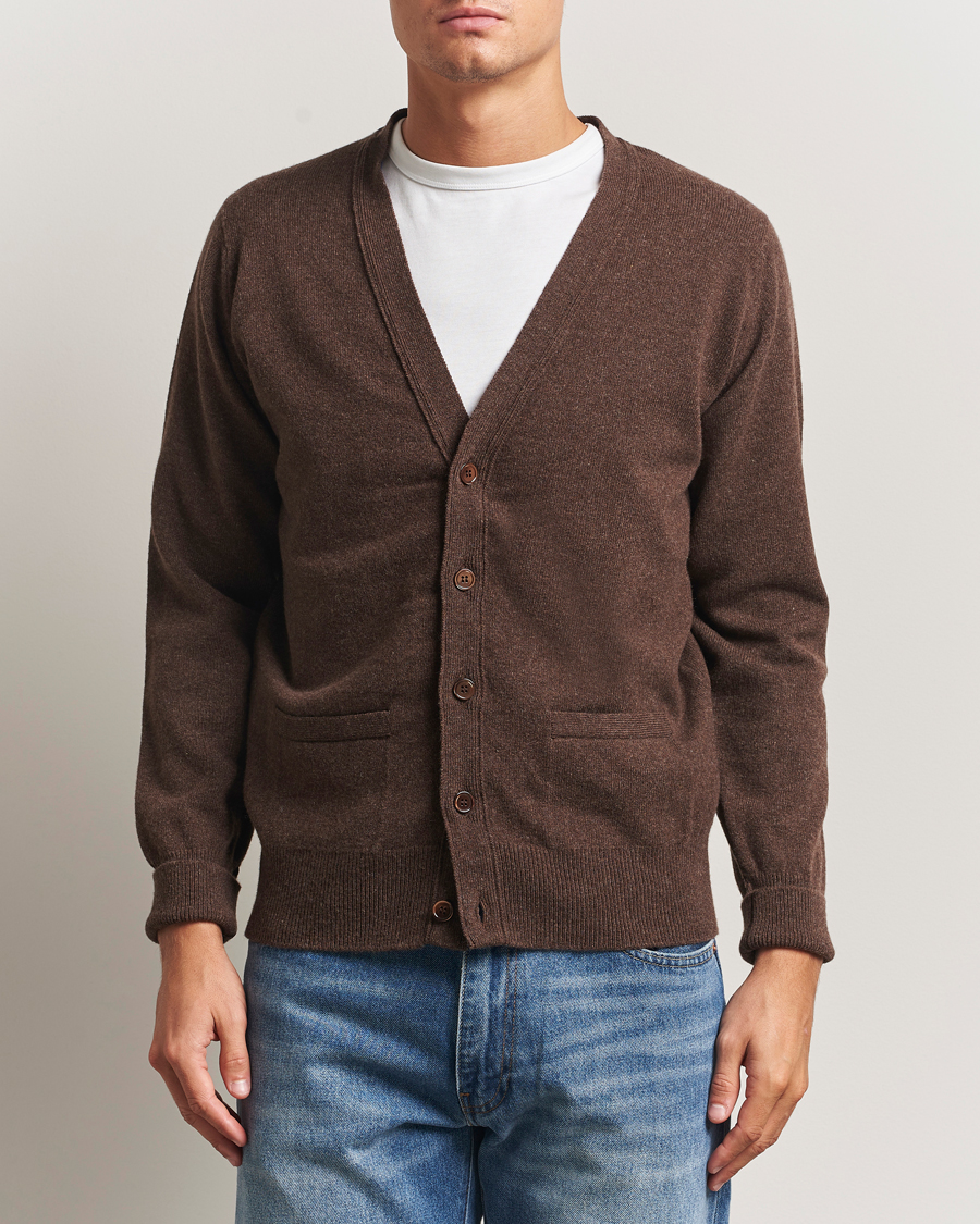 Homme | Pulls Et Tricots | William Lockie | Rob Lambswool Cardigan Mocha
