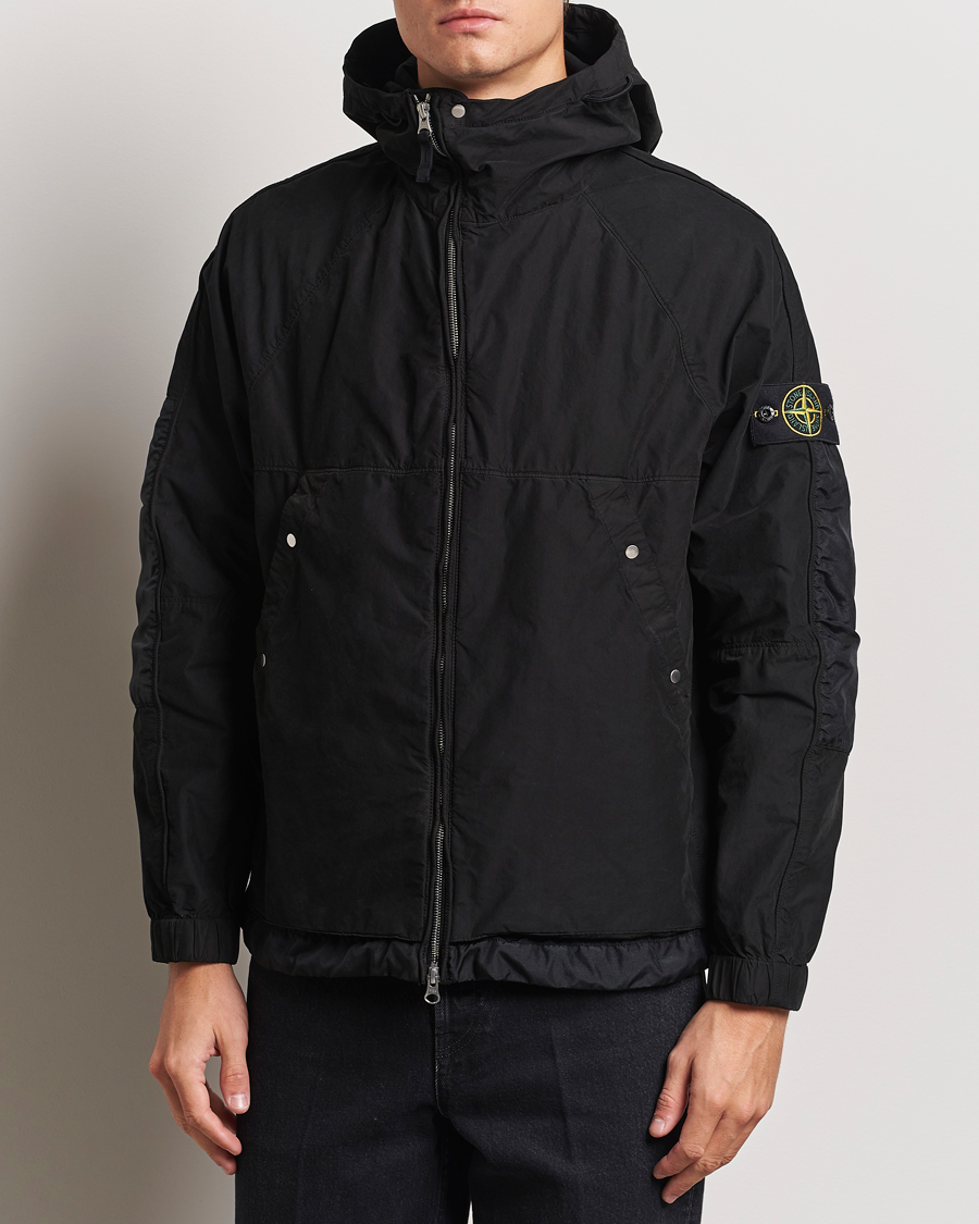 Homme |  | Stone Island | Hooded Lightweight Tela Jacket Black