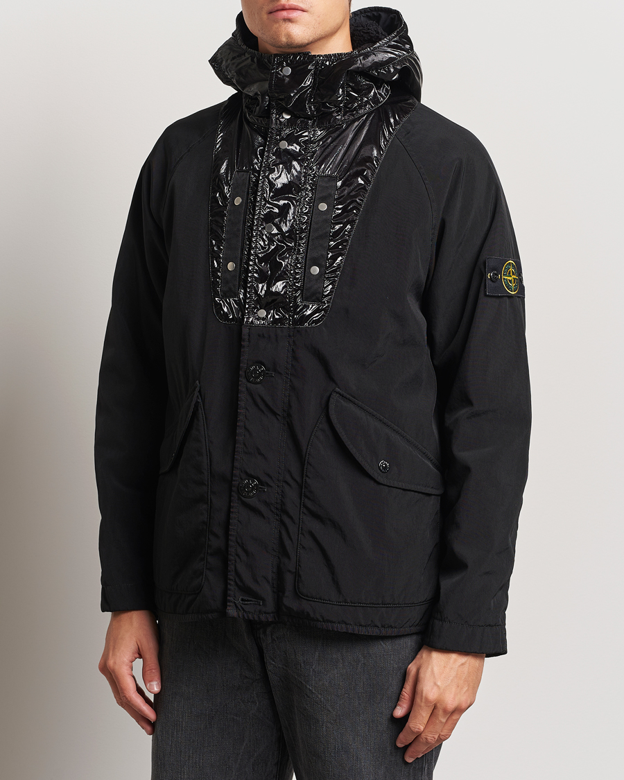 Homme |  | Stone Island | Opaque Nylon Twill Garment Dyed Jacket Black