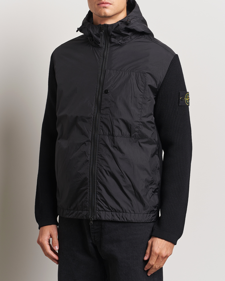 Homme |  | Stone Island | Crinkle Reps Hybrid Wool Jacket Black