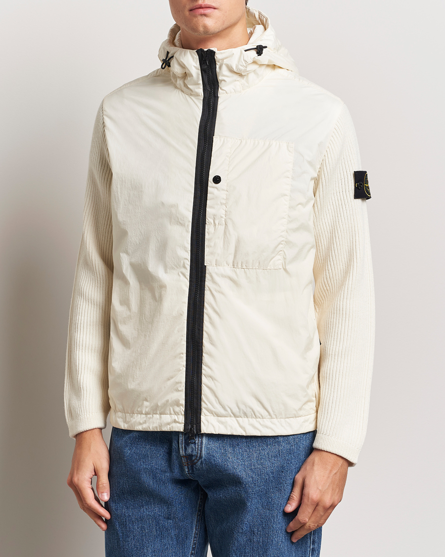 Homme |  | Stone Island | Crinkle Reps Hybrid Wool Jacket Natural