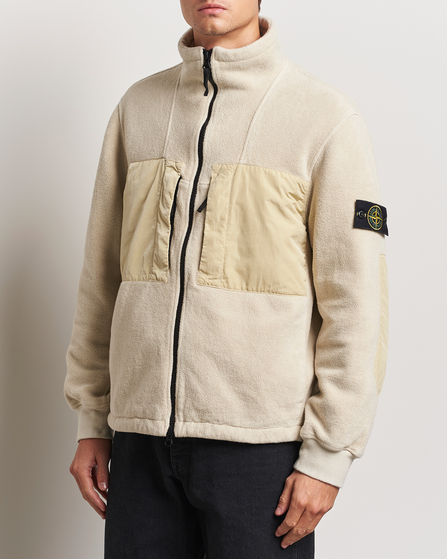 Homme |  | Stone Island | Nylon Cotton Fleece Jacket Plaster