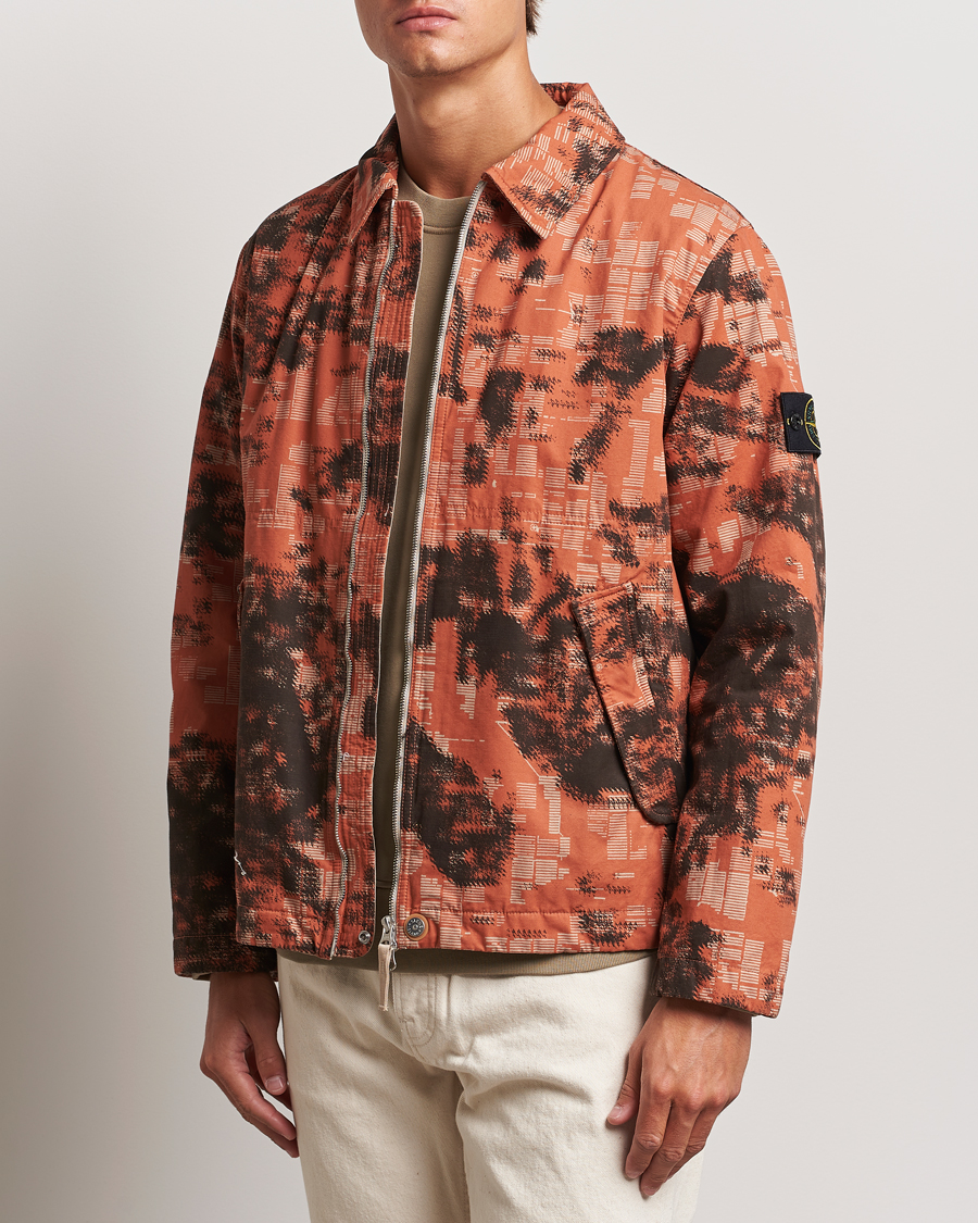 Homme | Manteaux Et Vestes | Stone Island | David Light TC Garment Dyed Camo Jacket Orange