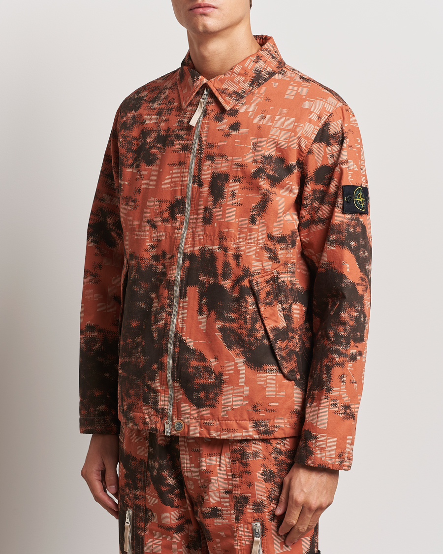 Homme |  | Stone Island | David Light TC Garment Dyed Camo Jacket Orange