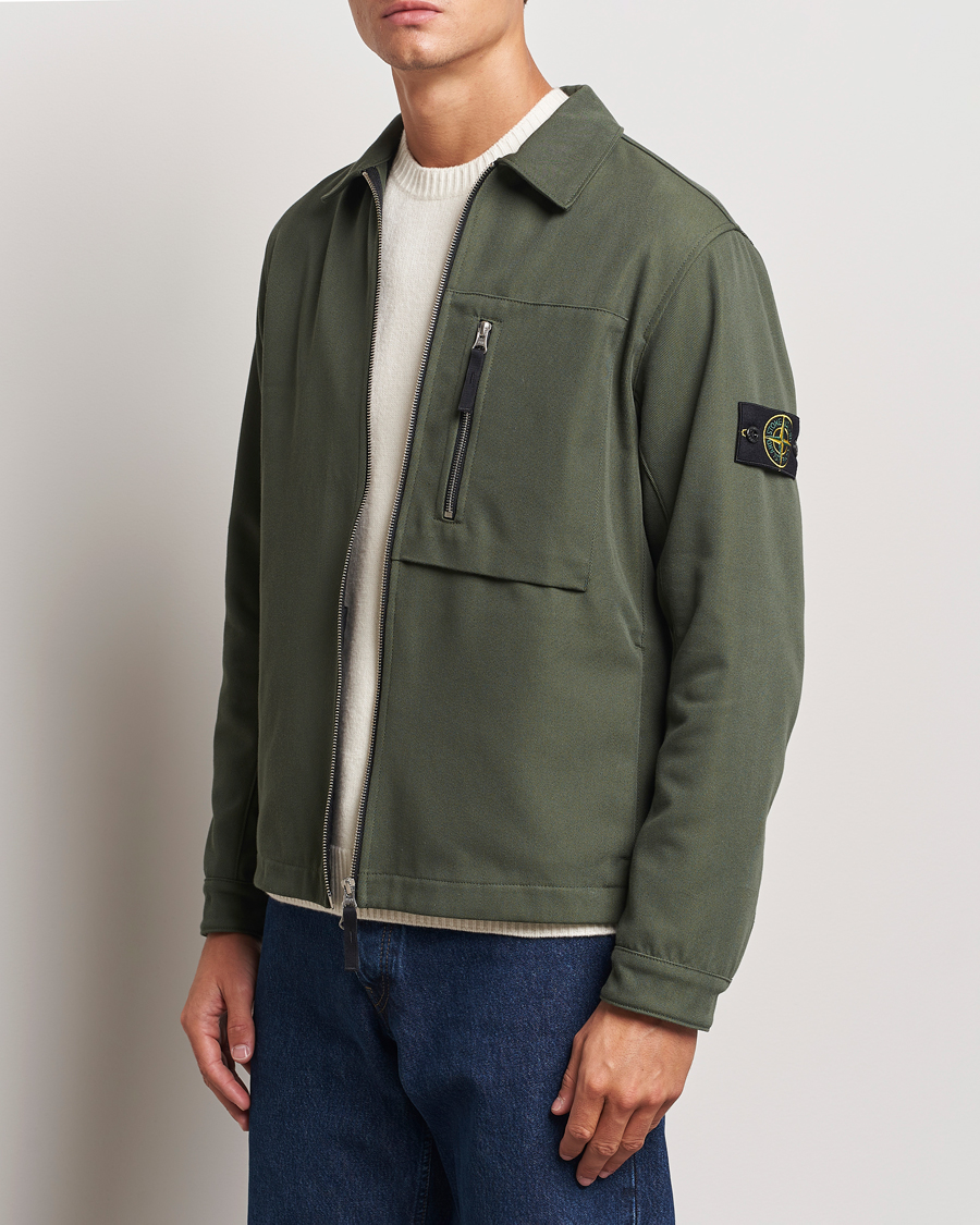 Homme | Vestes De Printemps | Stone Island | Cotton Nylon Zip Overshirt Musk