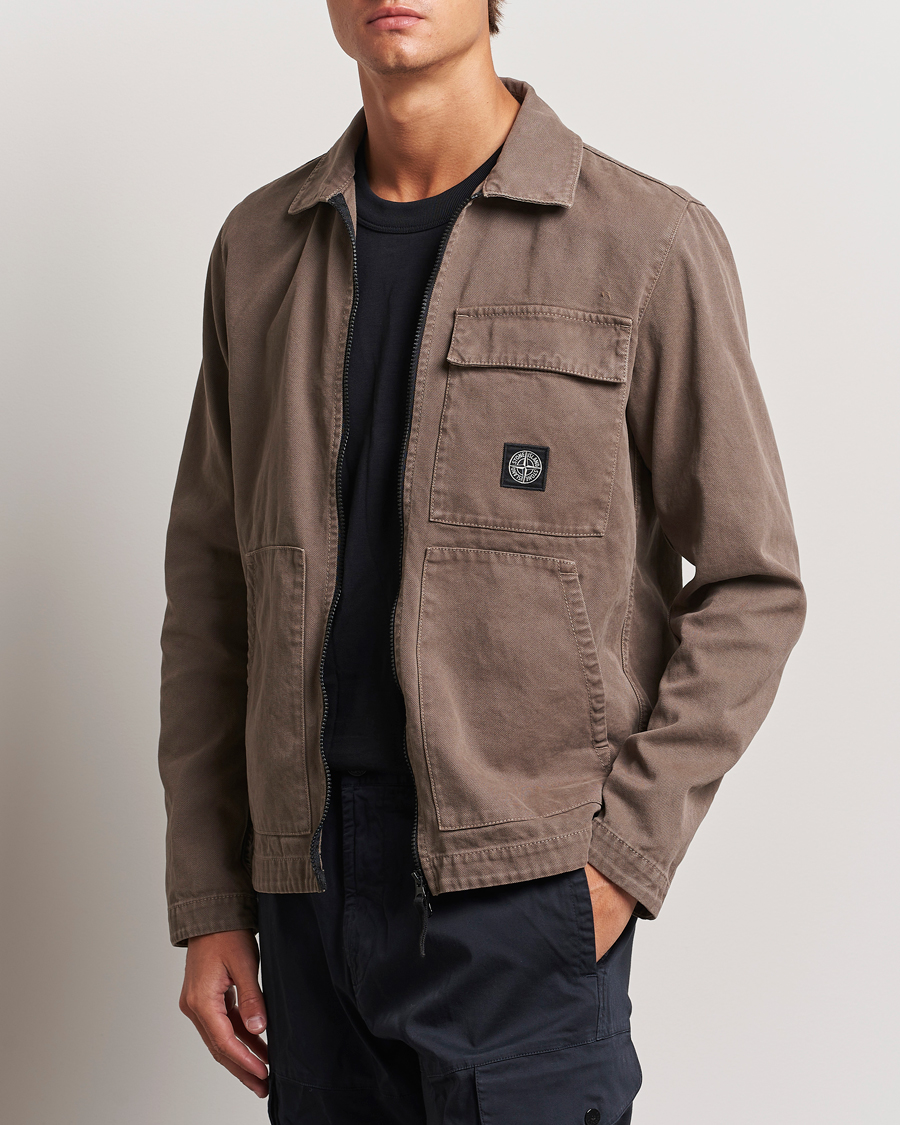 Homme |  | Stone Island | Panama Cotton Overshirt Walnut