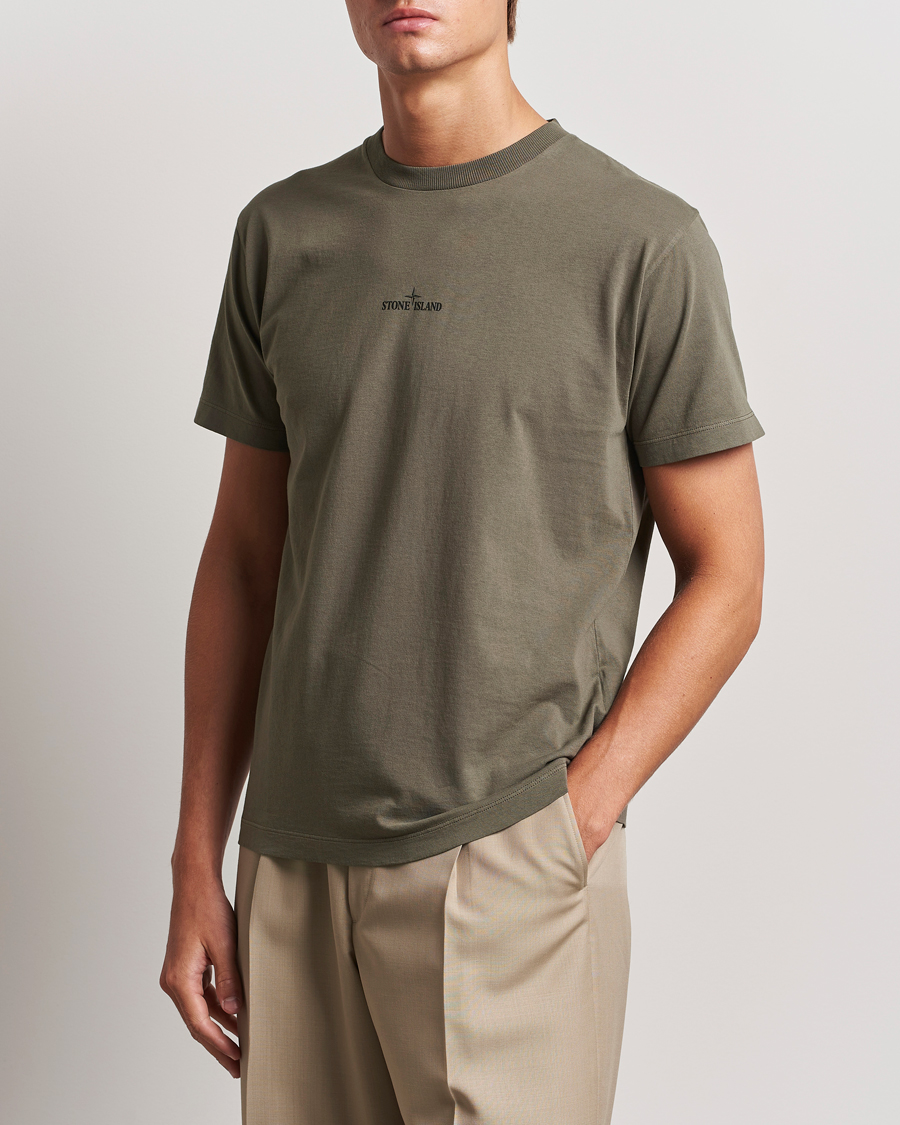 Homme |  | Stone Island | Garment Dyed Jersey Logo T-Shirt Walnut