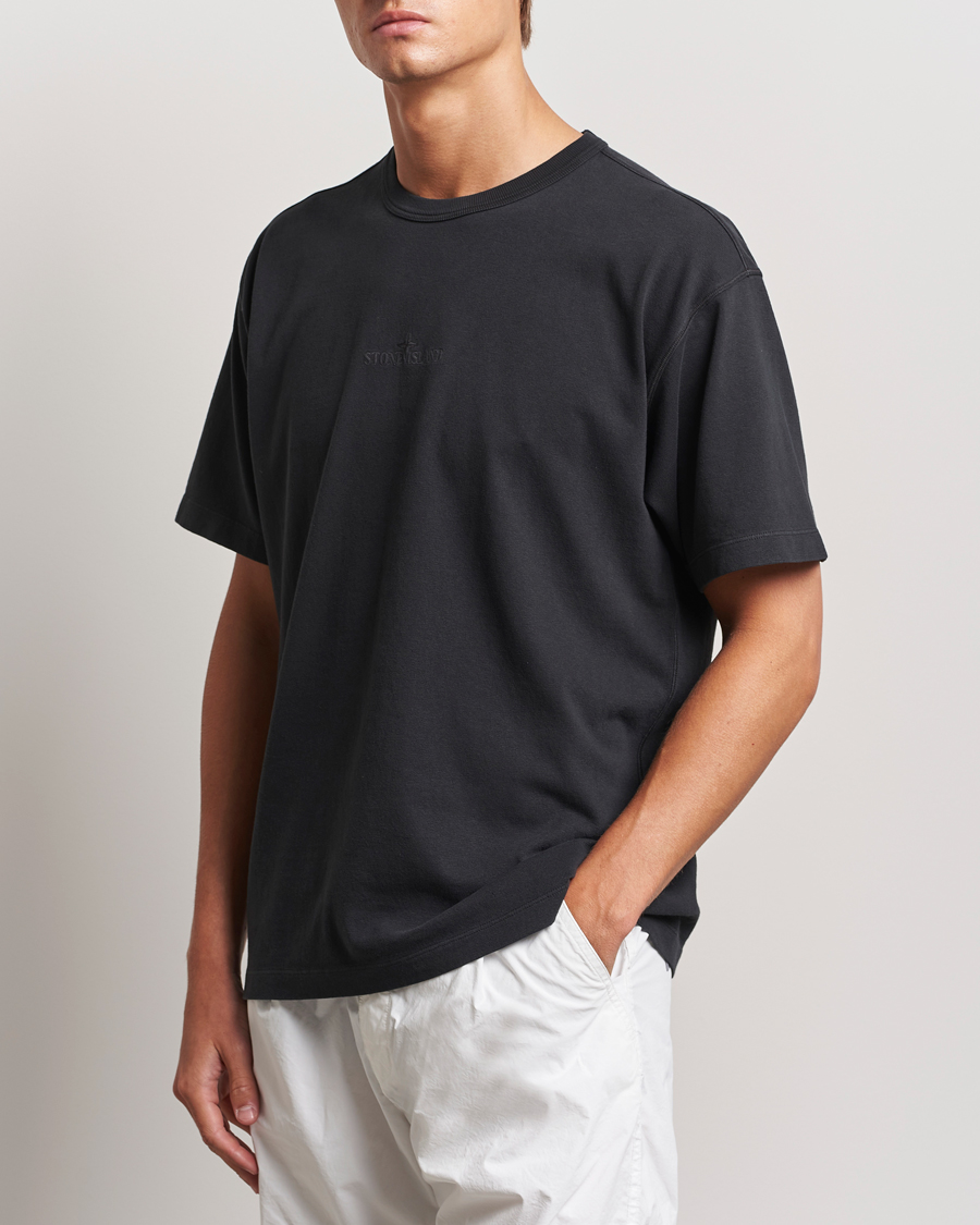 Homme |  | Stone Island | Old Dyed Cotton Logo T-Shirt Black