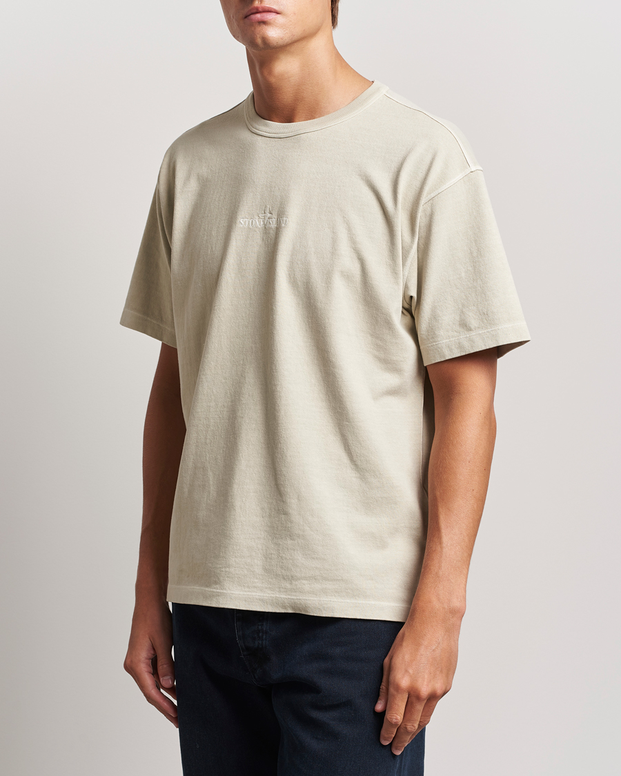 Homme |  | Stone Island | Old Dyed Cotton Logo T-Shirt Plaster