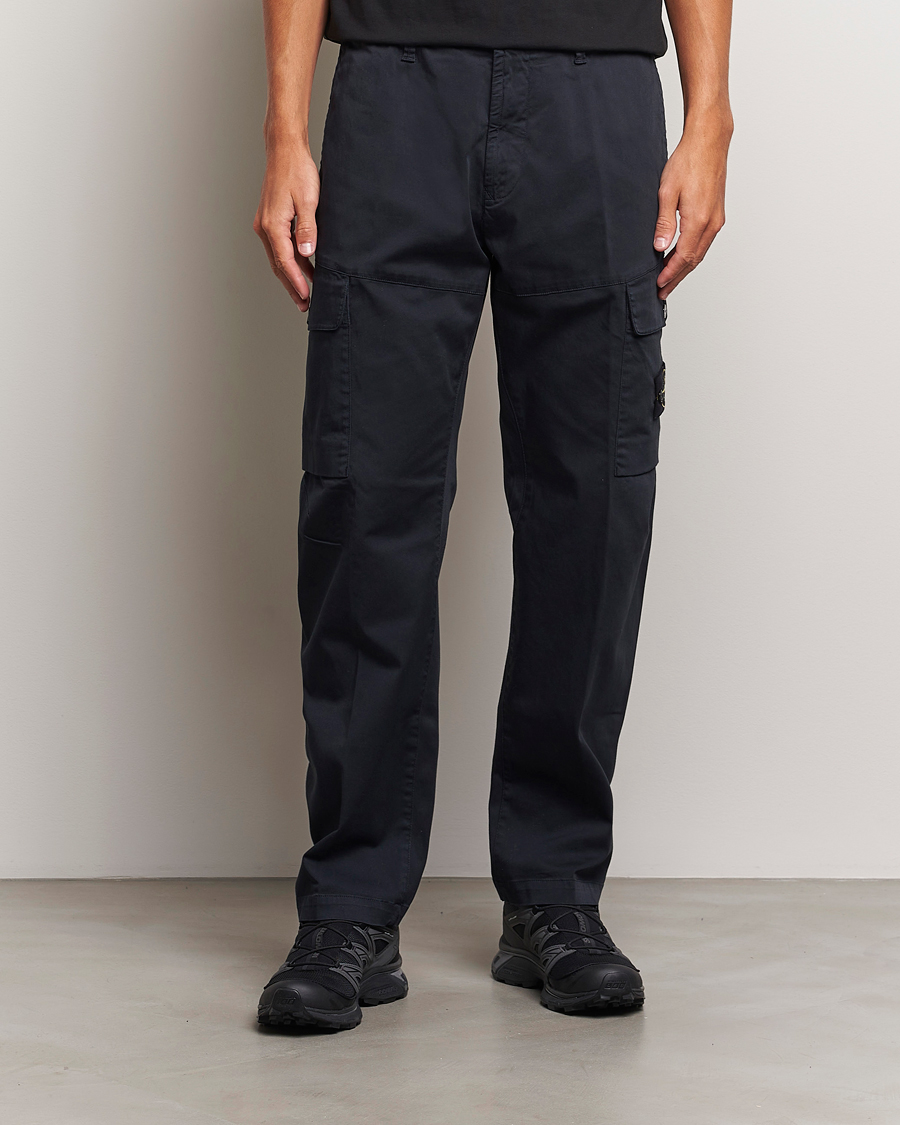 Homme | Pantalon Cargo | Stone Island | Cotton Satin Cargo Pants Navy Blue