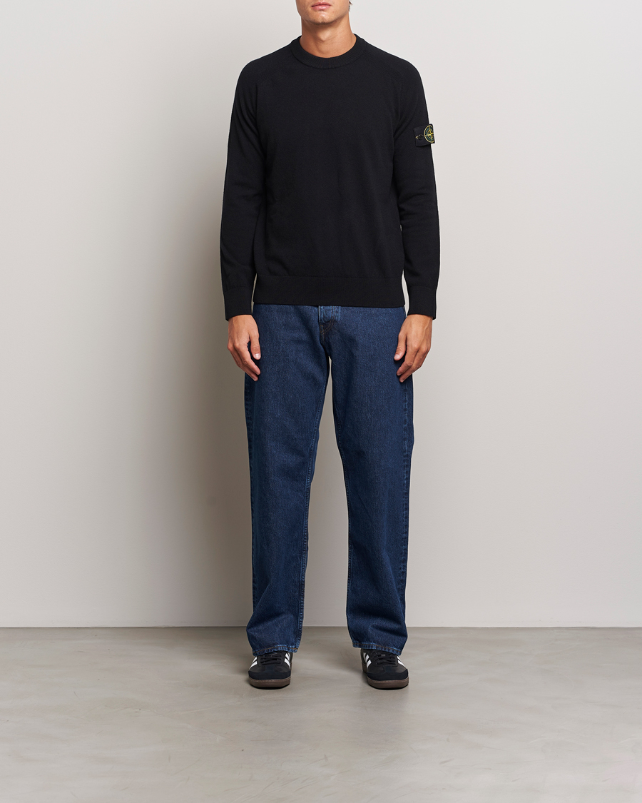 Homme | Pulls Et Tricots | Stone Island | Cardigan Knit Geelong Wool Crew Neck Black