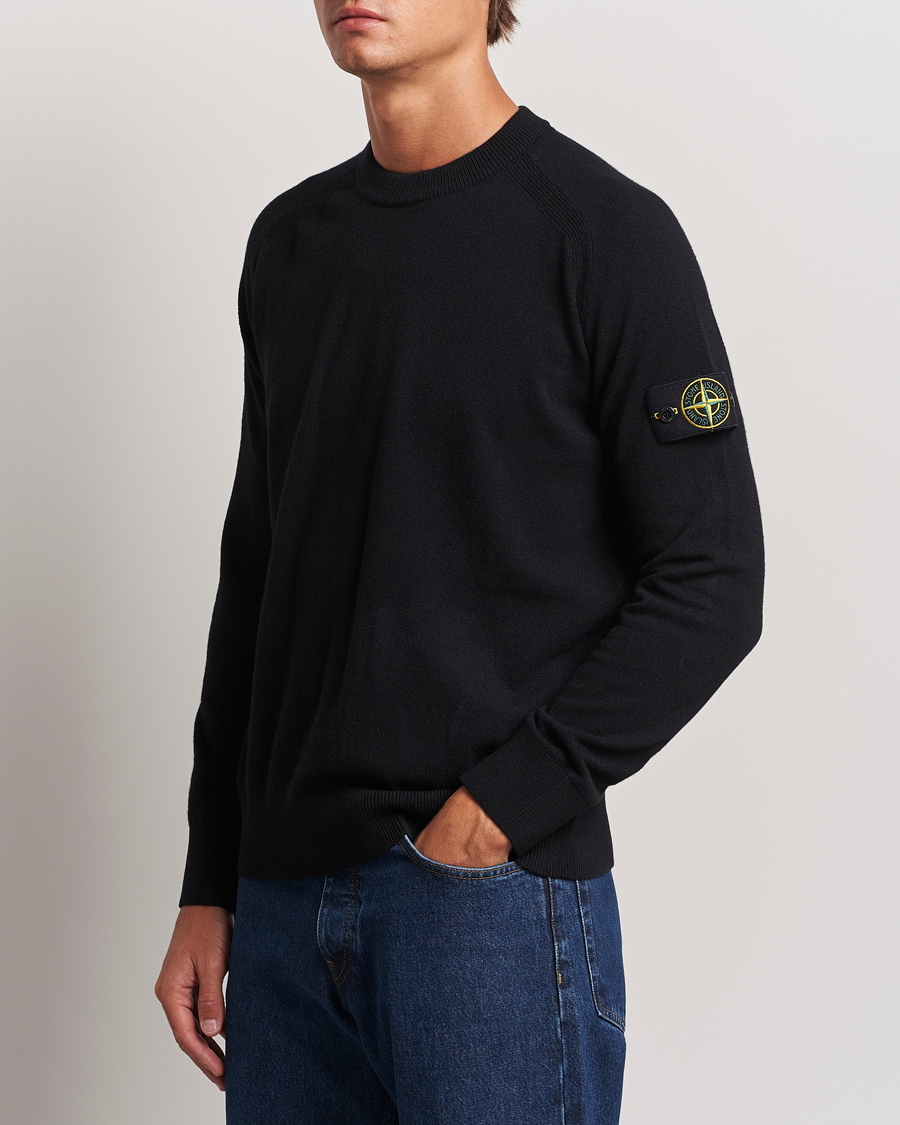 Homme | Pulls Tricotés | Stone Island | Cardigan Knit Geelong Wool Crew Neck Black