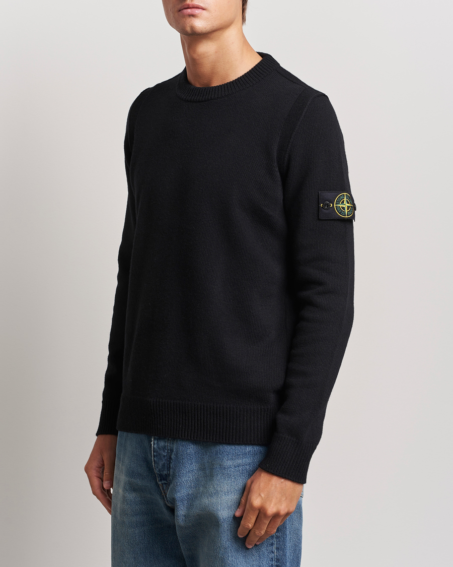 Homme |  | Stone Island | Knitted Lambwool Sweater Black