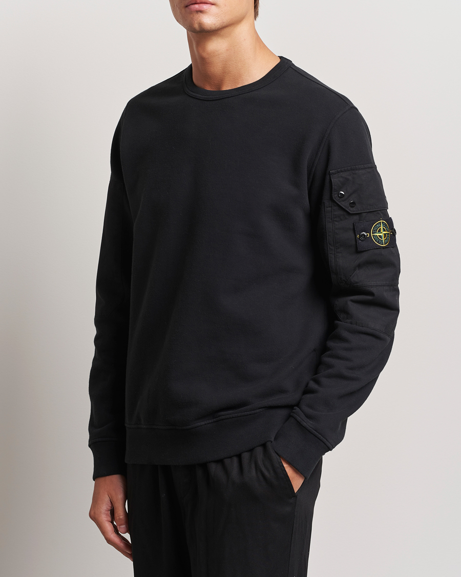 Homme |  | Stone Island | Brushed Cotton Fleece Sweatshirt Black