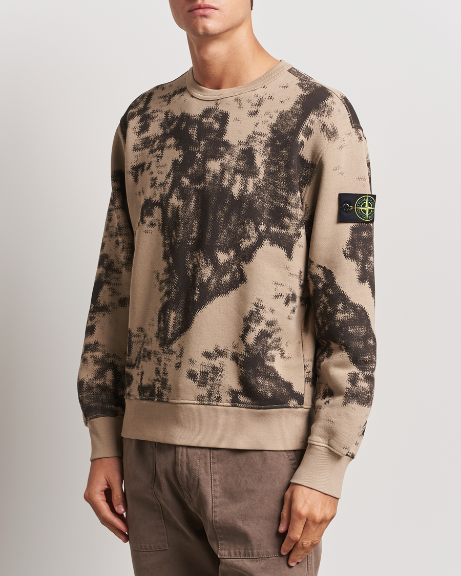 Homme |  | Stone Island | Garment Dyed Fleece Camo Sweatshirt Dove Grey